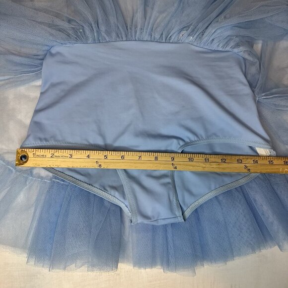 Weissman Dance Costume Girls L 2-Piece Blue Tutu Top Cinderella 9491 Sequins - Picture 14 of 16